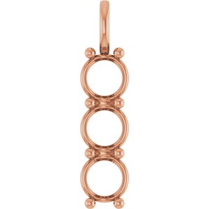 14K Rose Gold 8.2 mm Round Pendant Mounting – image 2