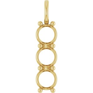 10K Yellow Gold 8.2 mm Round Pendant Mounting – image 2