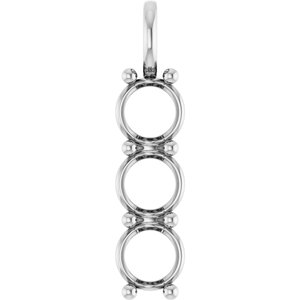 14K White Gold 8.2 mm Round Pendant Mounting – image 2