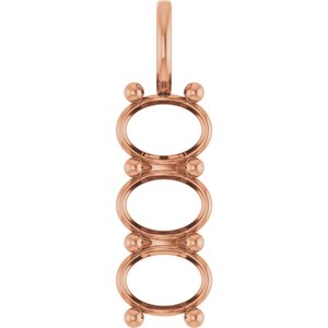 10K Rose Gold 8x6 mm Oval Pendant Mounting – image 2
