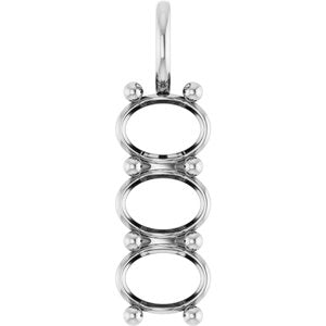 14K White Gold 8x6 mm Oval Pendant Mounting – image 2