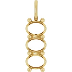 10K Yellow Gold 8x6 mm Oval Pendant Mounting – image 2