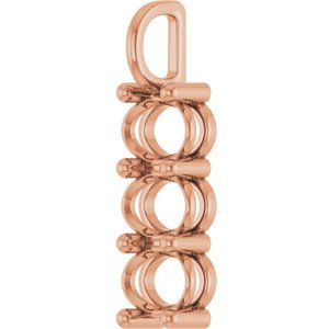 10K Rose Gold 8x6 mm Oval Pendant Mounting – image 4