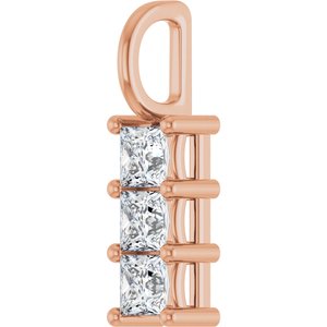 10K Rose Gold 3.25x3.25 mm Square Pendant Mounting – image 3