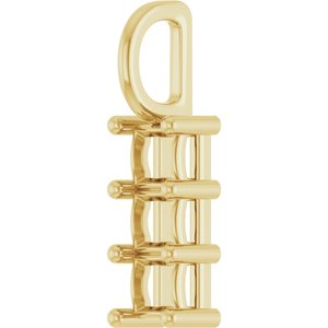 14K Yellow Gold 3.25x3.25 mm Square Pendant Mounting – image 4