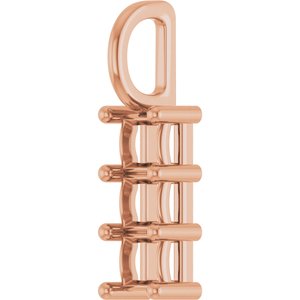 14K Rose Gold 3.25x3.25 mm Square Pendant Mounting – image 4