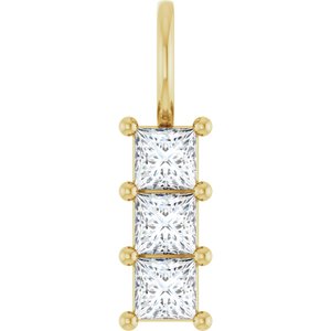 14K Yellow Gold 3.25x3.25 mm Square Pendant Mounting
