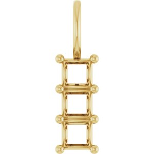 14K Yellow Gold 3.25x3.25 mm Square Pendant Mounting – image 2