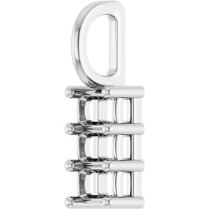 Sterling Silver 3.75x2.5 mm Emerald Pendant Mounting – image 4