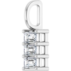 Continuum Sterling Silver 3.75x2.5 mm Emerald Pendant Mounting – image 3