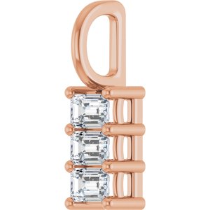 14K Rose Gold 3.75x2.5 mm Emerald Pendant Mounting – image 3
