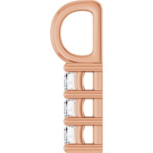 18K Rose Gold 3.75x2.5 mm Emerald Pendant Mounting – image 5