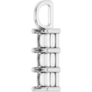 14K X1 White Gold 4x4 mm Asscher Pendant Mounting – image 4