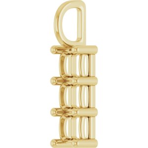 14K Yellow Gold 4x4 mm Asscher Pendant Mounting – image 4