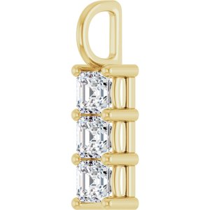 10K Yellow Gold 4x4 mm Asscher Pendant Mounting – image 3