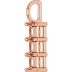 18K Rose Gold 4x4 mm Asscher Pendant Mounting – image 4