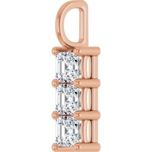 14K Rose Gold 4x4 mm Asscher Pendant Mounting – image 3