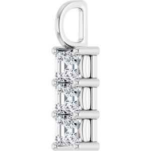 14K X1 White Gold 4x4 mm Asscher Pendant Mounting – image 3