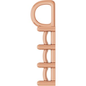10K Rose Gold 4x4 mm Asscher Pendant Mounting – image 6