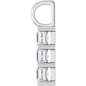 10K White Gold 4x4 mm Asscher Pendant Mounting – image 5