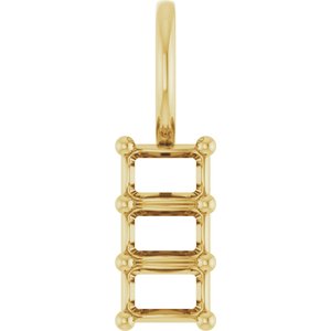 10K Yellow Gold 3.75x2.5 mm Emerald Pendant Mounting – image 2