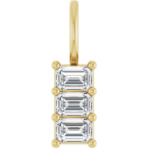 18K Yellow Gold 3.75x2.5 mm Emerald Pendant Mounting