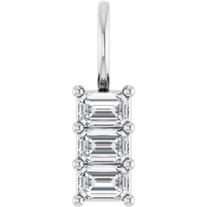 10K White Gold 3.75x2.5 mm Emerald Pendant Mounting