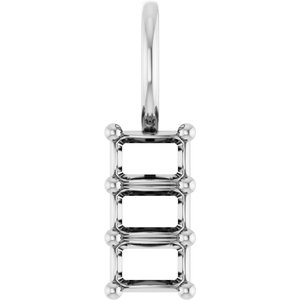 Sterling Silver 3.75x2.5 mm Emerald Pendant Mounting – image 2