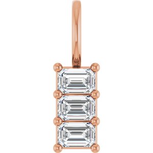 10K Rose Gold 3.75x2.5 mm Emerald Pendant Mounting