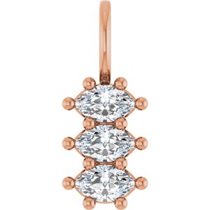 18K Rose Gold 5x3 mm Marquise Pendant Mounting