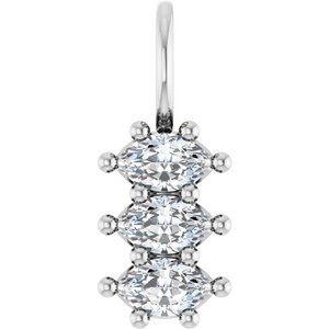 10K White Gold 5x3 mm Marquise Pendant Mounting