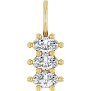 18K Yellow Gold 5x3 mm Marquise Pendant Mounting