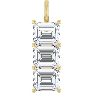 10K Yellow Gold 12x10 mm Emerald Pendant Mounting