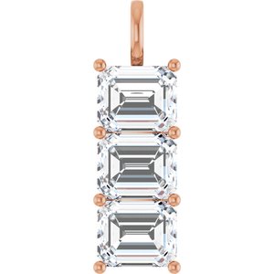 18K Rose Gold 12x10 mm Emerald Pendant Mounting