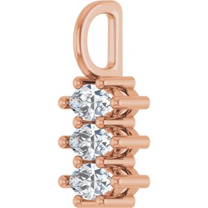 18K Rose Gold 5x3 mm Marquise Pendant Mounting – image 3