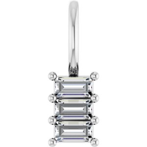 18K White Gold 3.25x1.75 mm Straight Baguette Pendant Mounting