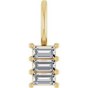 10K Yellow Gold 3.25x1.75 mm Straight Baguette Pendant Mounting