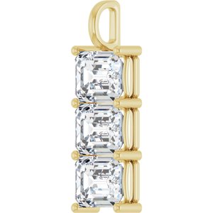 10K Yellow Gold 12x10 mm Emerald Pendant Mounting – image 3