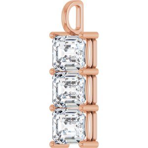 18K Rose Gold 12x10 mm Emerald Pendant Mounting – image 3