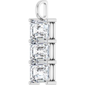 18K White Gold 12x10 mm Emerald Pendant Mounting – image 3