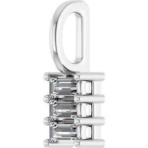 Sterling Silver 3.25x1.75 mm Straight Baguette Pendant Mounting – image 3