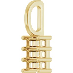 14K Yellow Gold 3.25x1.75 mm Straight Baguette Pendant Mounting – image 4