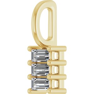 18K Yellow Gold 3.25x1.75 mm Straight Baguette Pendant Mounting – image 3