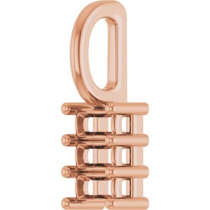 14K Rose Gold 3.25x1.75 mm Straight Baguette Pendant Mounting – image 4
