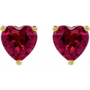 14K Yellow Gold 7x7 mm Heart 3-Prong Cocktail-Style Earring Mounting – image 3