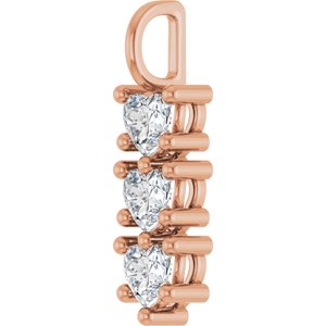 10K Rose Gold 5x5 mm Heart Pendant Mounting – image 3