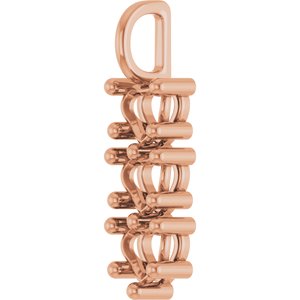 14K Rose Gold 5x5 mm Heart Pendant Mounting – image 4