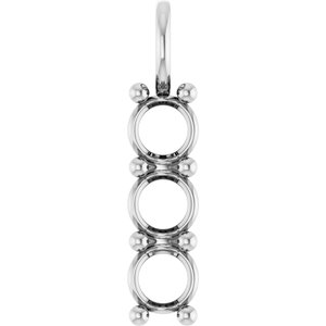 10K White Gold 5.8 mm Round Pendant Mounting – image 2