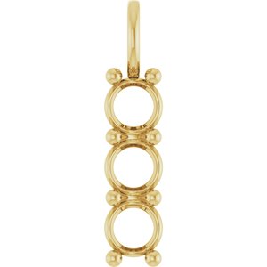 14K Yellow Gold 5.8 mm Round Pendant Mounting – image 2