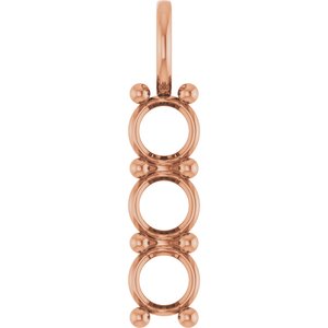 14K Rose Gold 5.8 mm Round Pendant Mounting – image 2